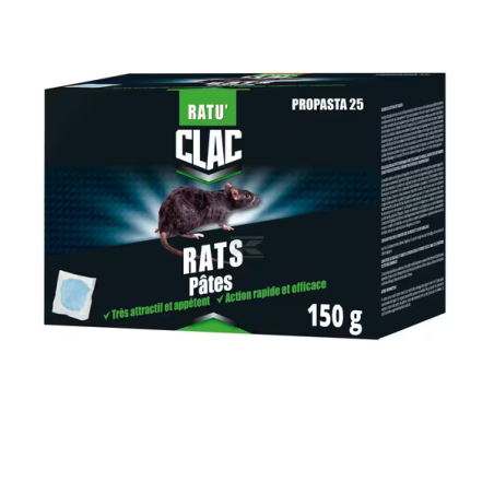 Raticide brodifacoum pâte sachet 10x15g