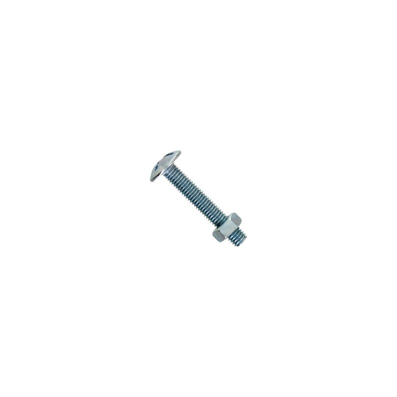 Boulon poêlier tête ronde acier zingué 4x20mm x20