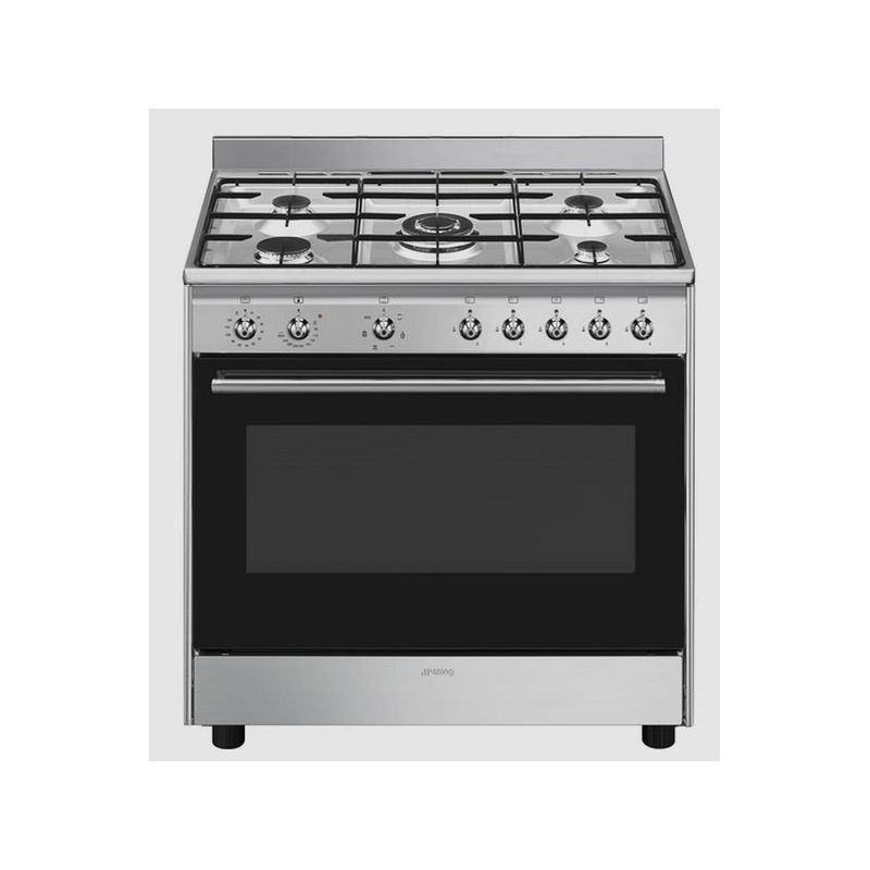 Cuisinière à gaz 5 feux + four 115L 90x60cm SMEG Cuisinière à gaz 5 feux + four 115L 90x60cm SMEG