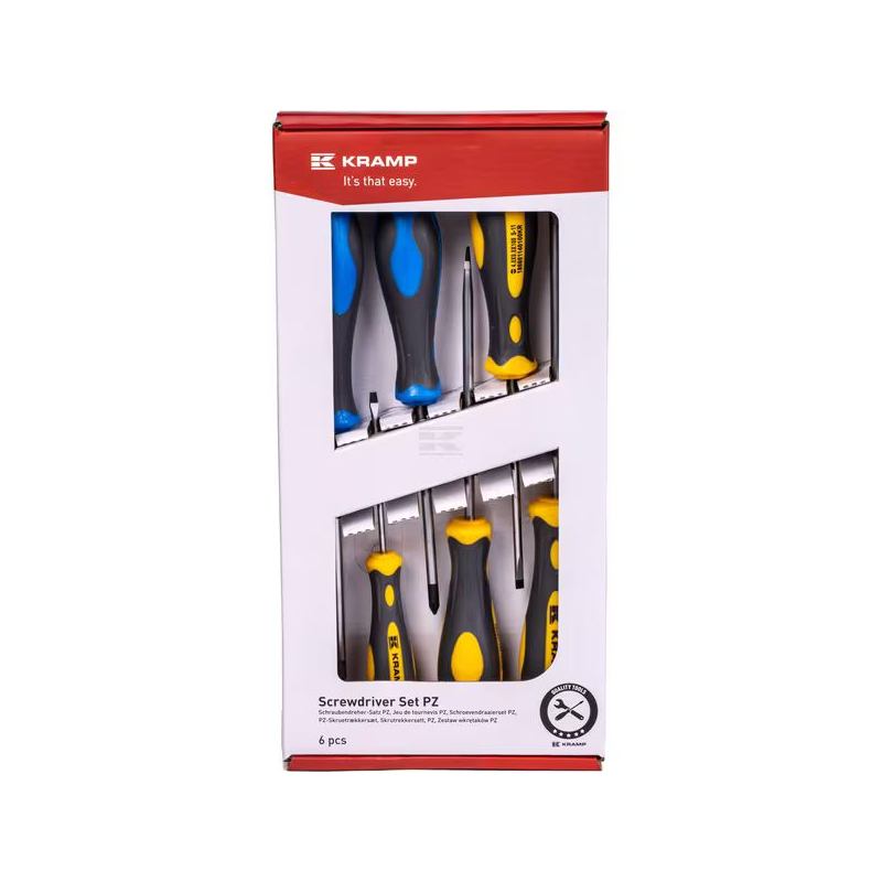 Jeu de 6 tournevis fente + pz Kramp