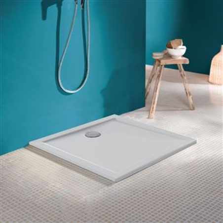 Receveur de douche à poser ou encastrer céramique Kyreo 90x90cm Blanc