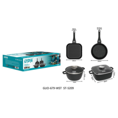 Set 2 poeles 24cm + 2 casseroles  24cm et 28cm