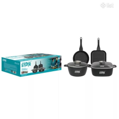 Set 2 poeles 24cm + 2 casseroles  24cm et 28cm
