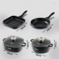 Set 2 poeles 24cm + 2 casseroles  24cm et 28cm