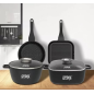 Set 2 poeles 24cm + 2 casseroles  24cm et 28cm