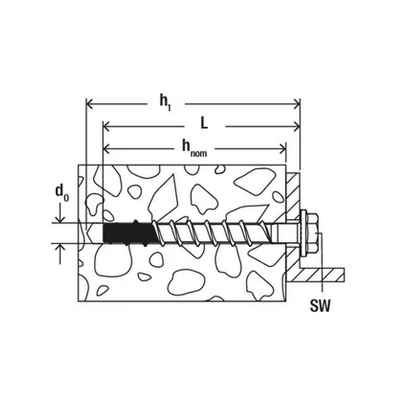 Vis à béton UltraCut FBS II 6 x 40/5 US à tête hexagonale Vis à béton UltraCut FBS II 6 x 40/5 US à tête hexagonale