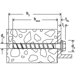 Vis à béton UltraCut FBS II 8x55mm 5/- US TX à tête hexagonale et empreinte TX