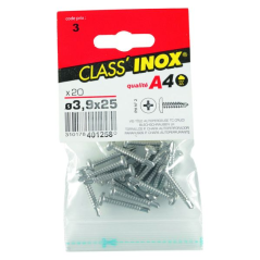 Vis tôle autoforeuse / autoperceuse tête cylindrique inox a4 3.9x25mm x20