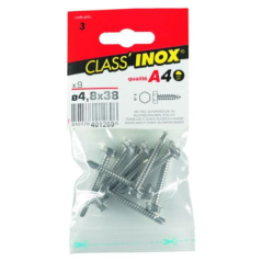 Vis tôle autoforeuse / autoperceuse tête hexagonale inox a4 4.8x38mm x9