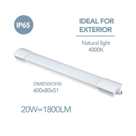 Réglette LED IP65 20W 600mm 2200LM