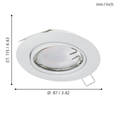 Spot orientable encastrable D.87mm GU10 blanc x3