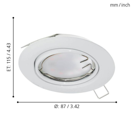 Spot orientable encastrable D.87mm GU10 blanc x3