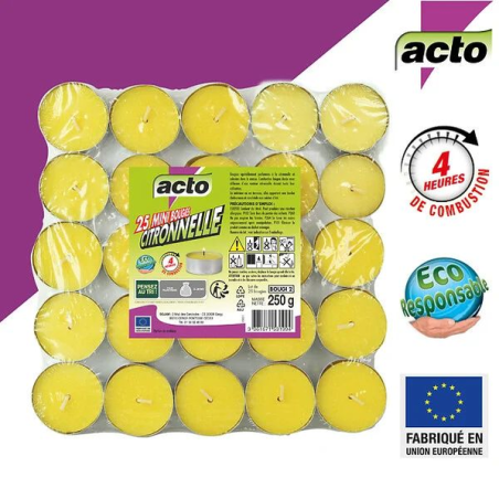 Bougie mini citronelle x25