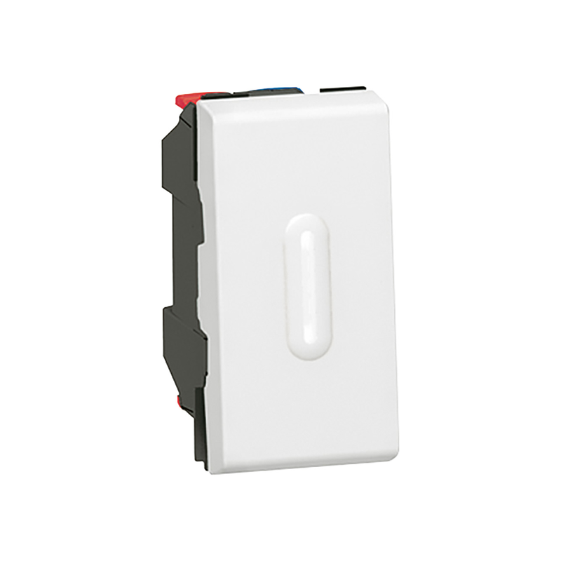 Poussoir à voyant LED blanc Mosaic 1 module blanc