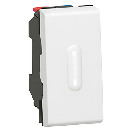 Poussoir à voyant LED blanc Mosaic 1 module blanc
