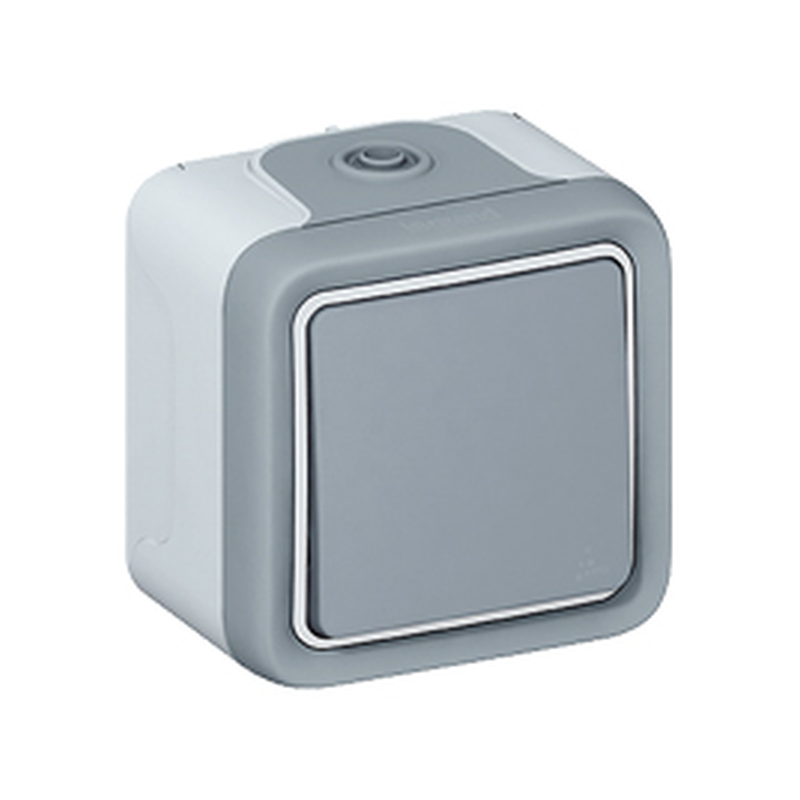 Interrupteur va-et-vient IP55 Plexo gris