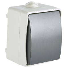 Interrupteur va-et-vient IP54 Aquatop gris