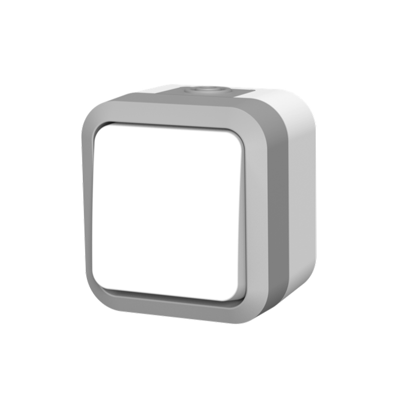 Interrupteur va-et-vient IP55 Hypro blanc/gris