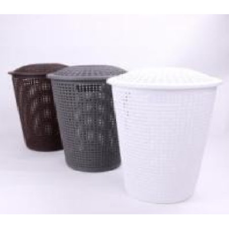Panier à linge plastic 55L gris ou blanc