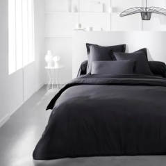 Drap housse 160x200+30cm fusain 57 fils