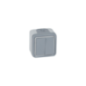 Interrupteur double va-et-vient IP55 Plexo gris