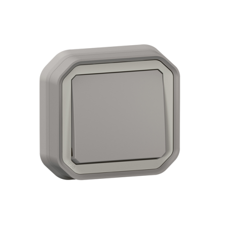 Interrupteur va-et-vient IP55 Plexo a encastrer gris