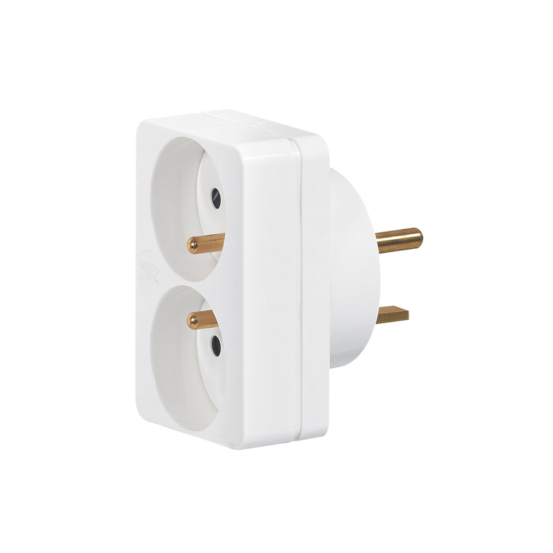 Adaptateur 2 fiches 2p+t 16a sur prise 20a