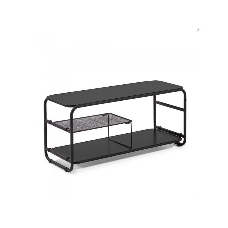 Meuble tv métal noir acier 98x46cm