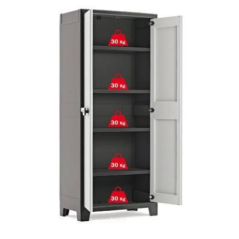 Armoire haute plastique 4 étagères 182x80x44cm