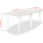 Table avec rallonge blanc 210x72x96cm