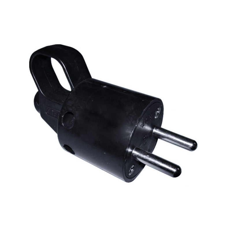 Fiche mâle plastique 16A 2p+t avec anneau noir