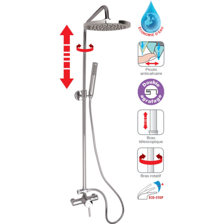 Colonne de douche avec robinetterie SIROCO