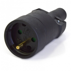 Fiche femelle caoutchouc 16A 2p+t IP40 noir