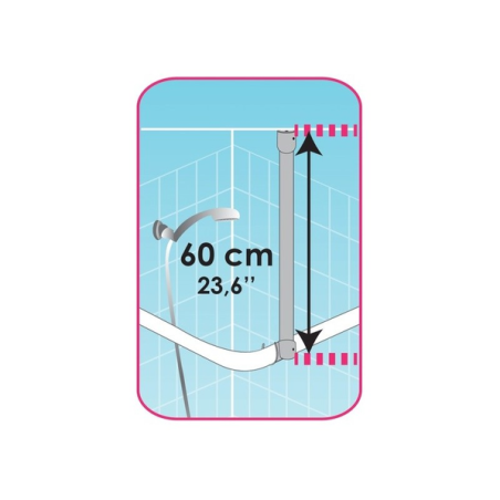 Suspente Tringle de douche 60cm blanche