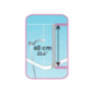 Suspente Tringle de douche 60cm blanche