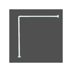 Tringle de douche angle 80x80cm blanc
