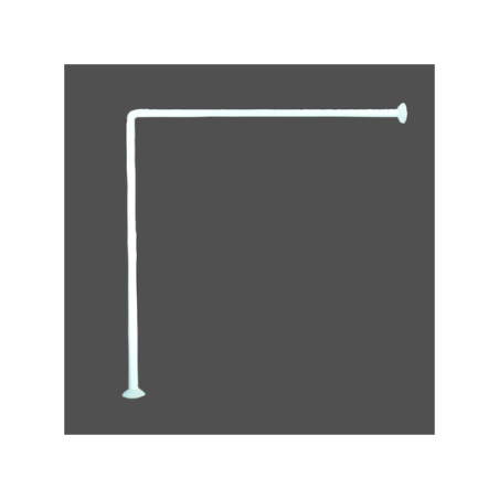 Tringle de douche angle 80x80cm blanc