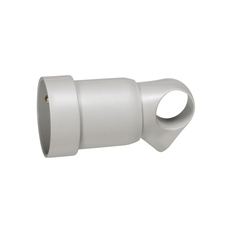 Fiche femelle plastique 16A 2p+t avec anneau gris