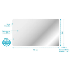 Miroir de salle de bain rectangulaire 70x120cm