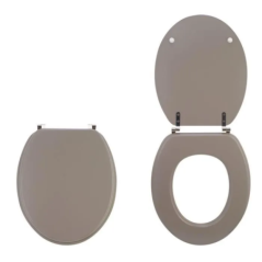 Abattant WC bois teinte taupe mat