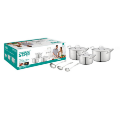 Set 3 casseroles + 3 ustensils inox