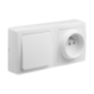 Interrupteur va-et-vient + prise 2p+t blok duo