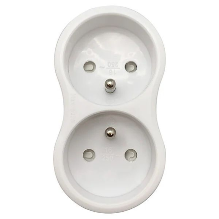 Biplite 2x16A 2p+t blanc