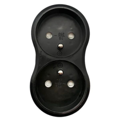 Biplite 2x16A 2p+t noir
