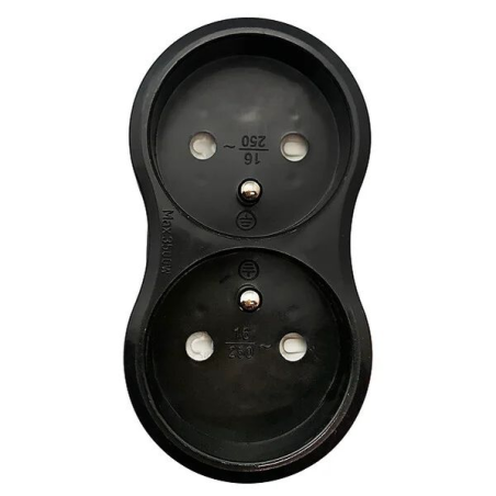 Biplite 2x16A 2p+t noir