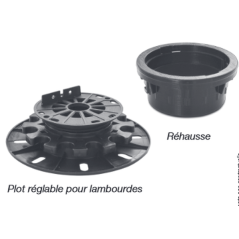 Plot réglable + rehausseur pour lambourde 35-85mm