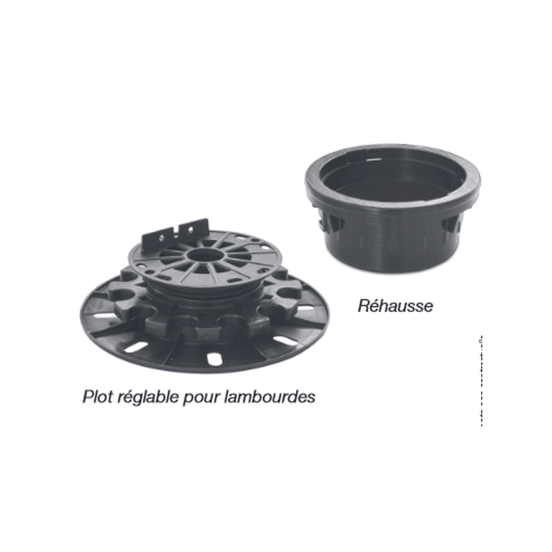 Plot réglable + rehausseur pour lambourde 35-85mm