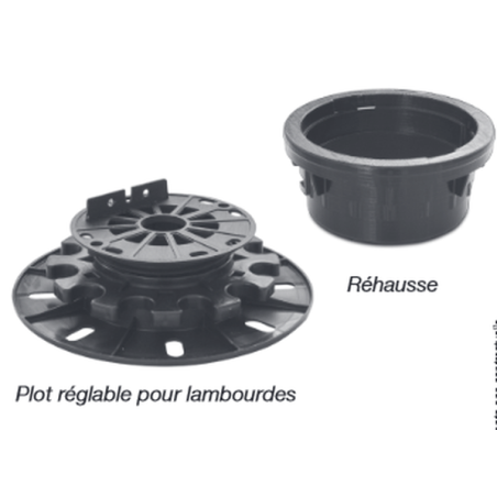 Plot réglable + rehausseur pour lambourde 35-85mm