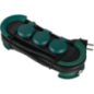 Bloc multiprises 3 prises 3m IP44 pro noir/vert