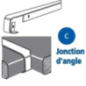 Profil pour plan de travail 28mm L.67cm jonction angle alu